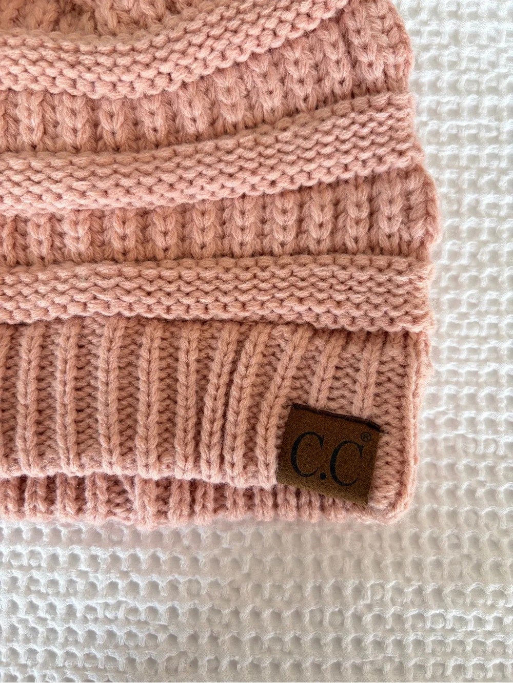 CC Brand Pink Chunky Cable Knit Beanie